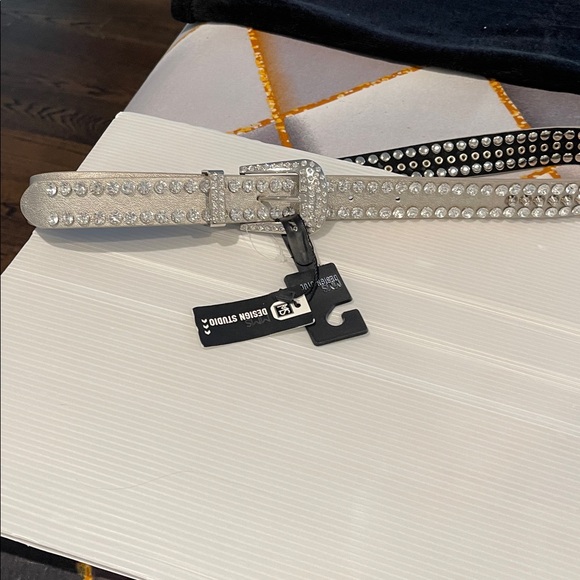 MMS Design Studio Silver Rhinestone Belt - Picture 3 of 6